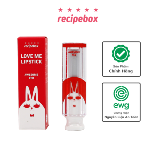 Son môi cho trẻ em RECIPEBOX Love me natural Lipstick Awesome red 3g