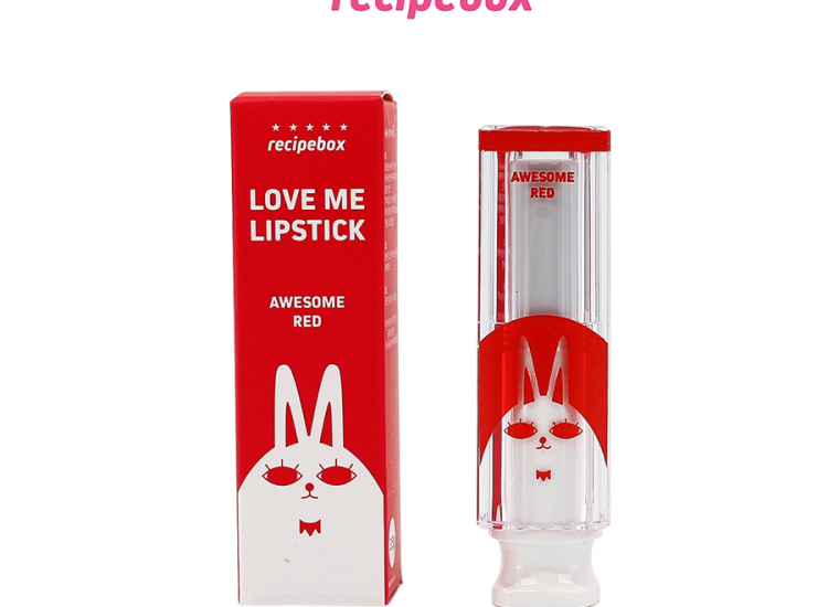 Son môi cho trẻ em RECIPEBOX Love me natural Lipstick Awesome red 3g