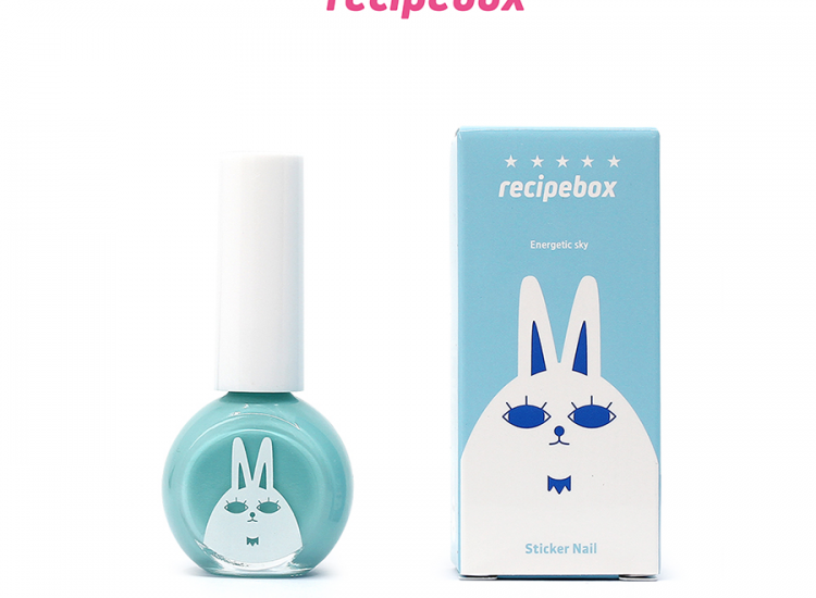 Sơn móng tay gốc nước cho trẻ em RECIPEBOX Kids Water Base Nail Polish màu Energetic Sky 10ml