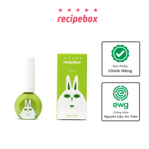 Sơn móng tay gốc nước cho trẻ em RECIPEBOX Kids Water Base Nail Polish màu Fresh Green  10ml