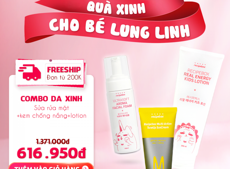 Combo Da Xinh Sửa Rửa Mặt+ Lotion+ Kem Chống Nắng